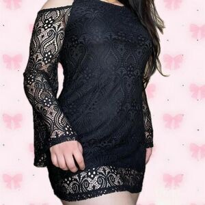 y2k black lace dress